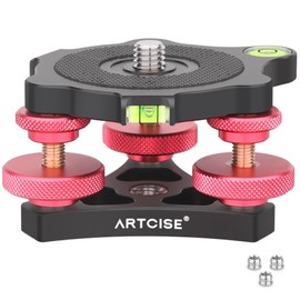 ARTCISE Tripod Levelling Base, 3-Axis Tri Wheel Head Made of Aluminium Alloy, 3/8" Thread, +/-5° Precise Angle Adjustment for Macro Panoramic Photography
