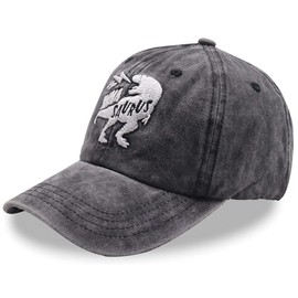 MANMESH HATT Mama Saurus Dinosaur Hat，Gifts for Mom from Son Daughters, Adjustable Washed Distressed Embroidered T Rex Baseball Cap for Women (Mama Saurus, Black)