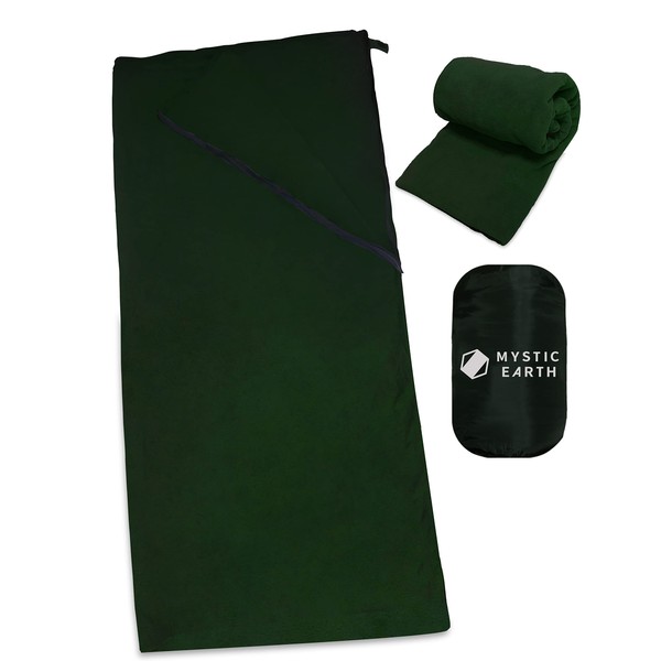 MYSTIC EARTH Sleeping Bag, Envelope-shaped, Inner Shruff, Fleece, Large Size,