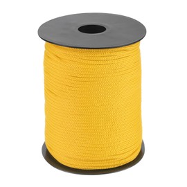 MECCANIXITY 1/8 Inch Polypropylene Rope Braided Ropes, 328ft Nylon Rope Hollow Utility Cord for Clothesline, Camping, Hiking, Outdoor, Light Yellow