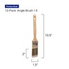 Pro Grade - Paint Brushes - 12Ea 1.5" Angle Brushes