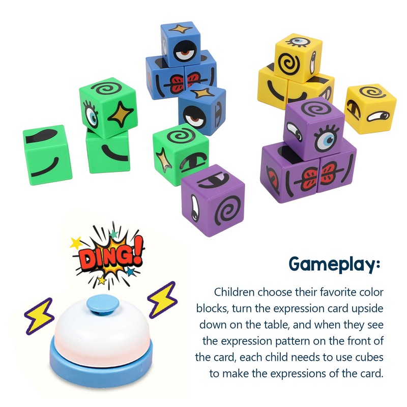 Expressions Matching Cube Face Changing Building Blocks Educational Interactive Toy
