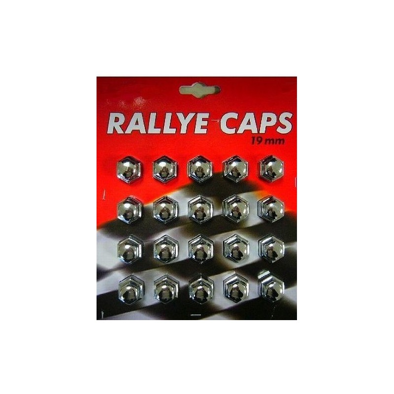 HP-Autozubehör 82912 Radmuttern-Kappen Rallye Caps 20 Stück Chrom 19 mm