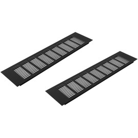 Vent Systems 16 x 4 Inch (Outer Dimensions) Air Supply Ventilation Grille - Pack of 2 - Brown Aluminum Rectangle Intake/Exhaust Door Vent Deflector - HVAC for Home Improvement Floor, Wall Duct Cover