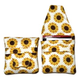 Tea Bag Wallet in a Small Teabag Shape, Sunflower or Honey Bee Fabric Print, Your Choice, Handmade, Quilted