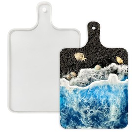 RESINWORLD 13.18'' x 8.26'' x 0.5'' Charcuterie Board Mold, Large Deep Searving Tray Silicone Molds for Epoxy Resin, Cutting Board Mold for Resin, Serving Board Resin Silicone Mold