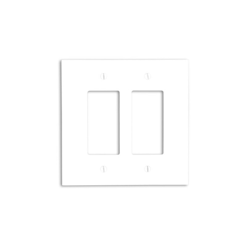 Leviton 2-Gang Decora/GFCI Device Decora Wallplate, Oversized, Thermoset, Device Mount,
