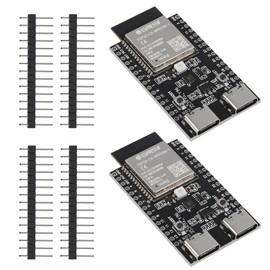 2Pcs ESP32-C6-WROOM-1 ESP32-C6 ESP32-C6-WROOM-1-N8 Development Board ESP32-C6-DevKitM-1 Dual Core Type-C Board MCU Module Integrates Complete Wi-Fi and BLE for Internet of Things