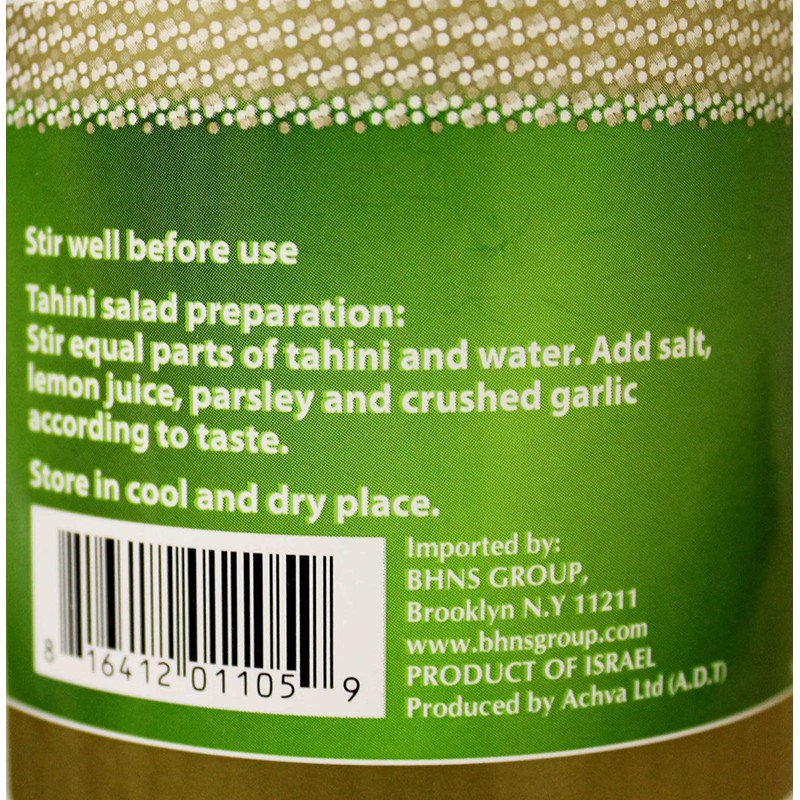 Baron's USDA Organic Tahini Pure Sesame Paste | Rich &