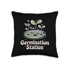 Germination Station Microbiologist Throw Pillow
