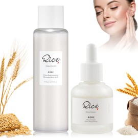 Glow Replenishing Moisture Rice Milk, 140 ml Rice Toner & 30 ml Rice Essence Serum, Toner Face for Radiant and Moisturised Skin with Rice Extract for All Skin Types - Korean Skincare