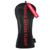 SHABIER Black Golf Head Cover with Red Remove Before Flight