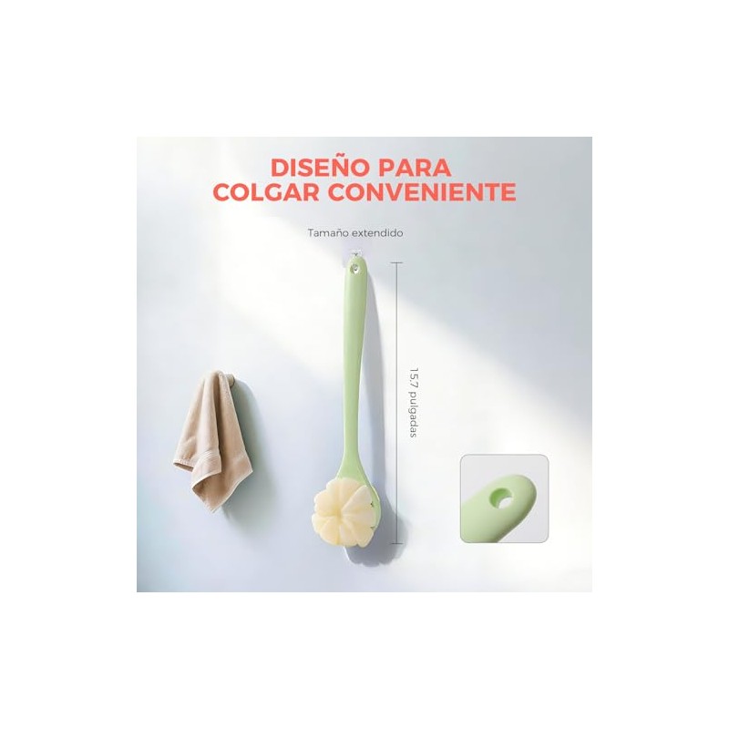 Cepillo Corporal 2 en 1, Cepillo de Baño para Cuerpo