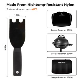 Owiooll Universal Grill Scraper for George Foreman & Most Grooved Indoor Grills, Heat-Resistant Nylon Spatula for Easy Cleaning & Non-Stick Surfaces