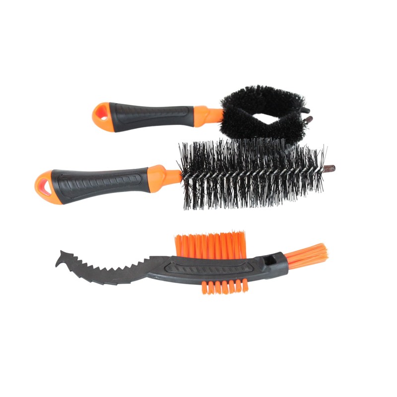 3-Piece Bicycle Brush Set - Frame Brush, Chain Brush, Bicycle