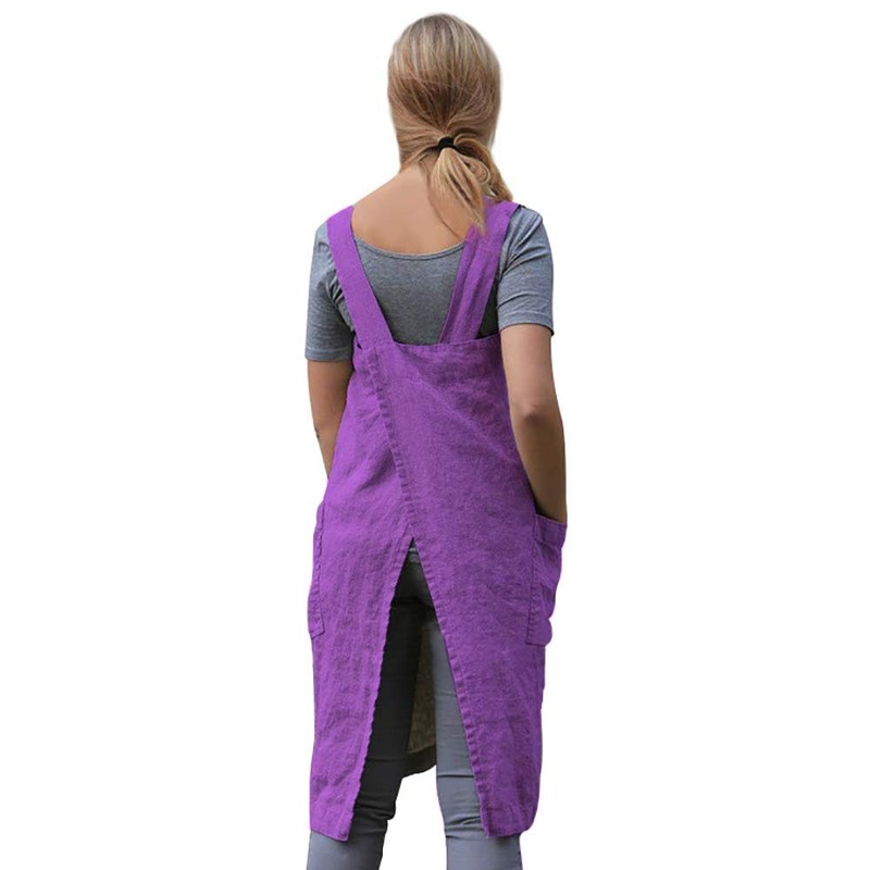 Women's Pinafore Square Apron Baking Cooking Gardening Works Cross Back