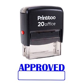 Printtoo Office Stationary Custom Stamp Approved Self Inking Rubber Stamp-Blue