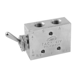 uxcell® Silver Tone Air Pneumatic 2 Position 5 Way Toggle Switch Valve TAC2-41V