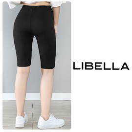 Libella Cycling Shorts Women's Short Leggings Cotton High Waist Shorts Opaque Summer Sports Shorts Colourful 4165, Pack of 1 black