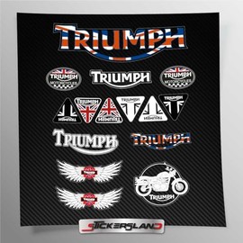 Stickersland | Sticker Set Compatible with Triumph Frame Cladding on Black Background | For Personal, Home & Decorative Use |