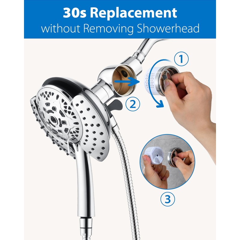 INAVAMZ 2-in-1 Filtered Shower Head with Handheld: Dual Shower Heads
