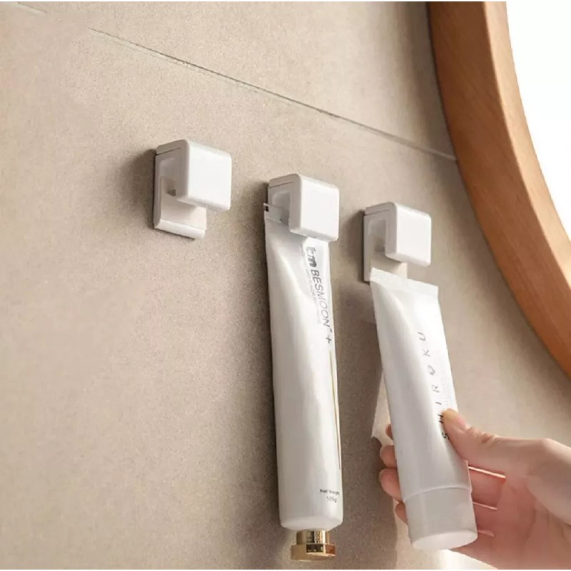 TIKA 4 Toothpaste Clip Holder - Space-Saving Bathroom Rack for