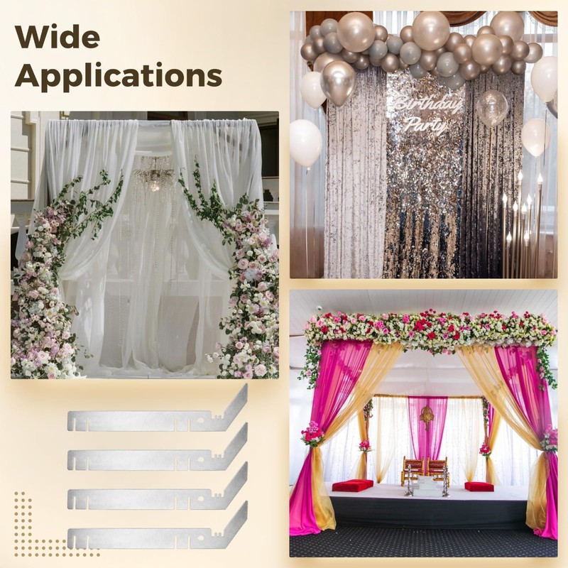 4 Pcs 9 Inch Double Crossbar Hanger, Wedding Valance Hanger,