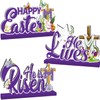 3 Pcs Easter Table Decorations, He is Risen Tabletop Decorations,