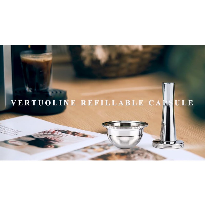 Sesama Reusable Coffee Capsules Pods for Nespresso VertuoPlus Vertuoline Series