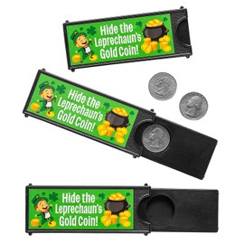 Fun Express 3 1/4" x 1 1/4" St. Patrick’s Day Leprechaun Magic Coin Tricks – 12 Pieces