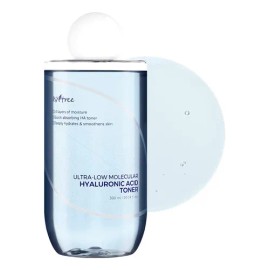 Isntree Toner De Acido Hialuronico Molecular Ultra Bajo 300 ml restaura la humedad y calma la piel