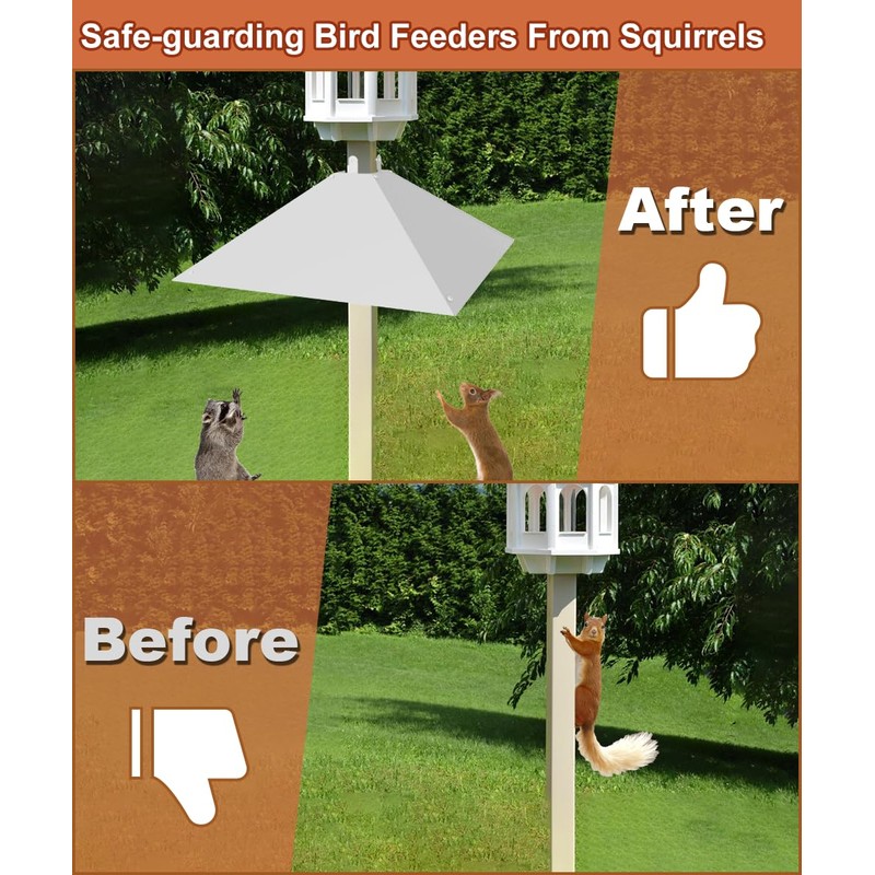 Khordin Metal Squirrel Baffle for 4x4 Post, Outside Wooden Pole