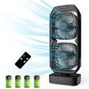 DR.PREPARE Small Oscillating Tower Fan with Remote, Rechargeable Battery Powered