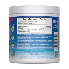 NATURAL VITALITY Mezcla de bebida de magnesio calmante y limón de frambuesa, 8 onzas