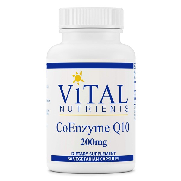 Vital Nutrients - CoEnzyme Q10 - CoQ10 - Potent Antioxidant - 60 Vegetarian Capsules per Bottle - 200 mg
