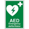 V Safety AED Emergency Defibrillator Sign - 200mm x 300mm