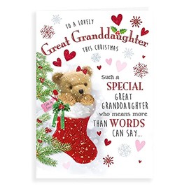 Regal Publishing Character Christmas Card Great Granddaughter - 9 x 6 inches, C85537