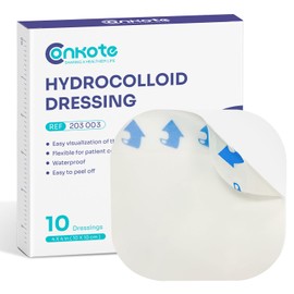 Conkote Hydrocolloid Wound Dressing 4”x 4”, Sterile Thin Adhesive Patches, Box of 10 Dressings