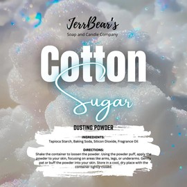 JerrBear’s Custom Body Dusting Powder - Scented - Gentle - Fine Powder Talc-Free Fragrance Moisture Cosmetic Skin Care:_Cotton Sugar