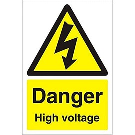 Seco Danger High Voltage Sign, 200mm x 300mm - 4mm Fluted Board