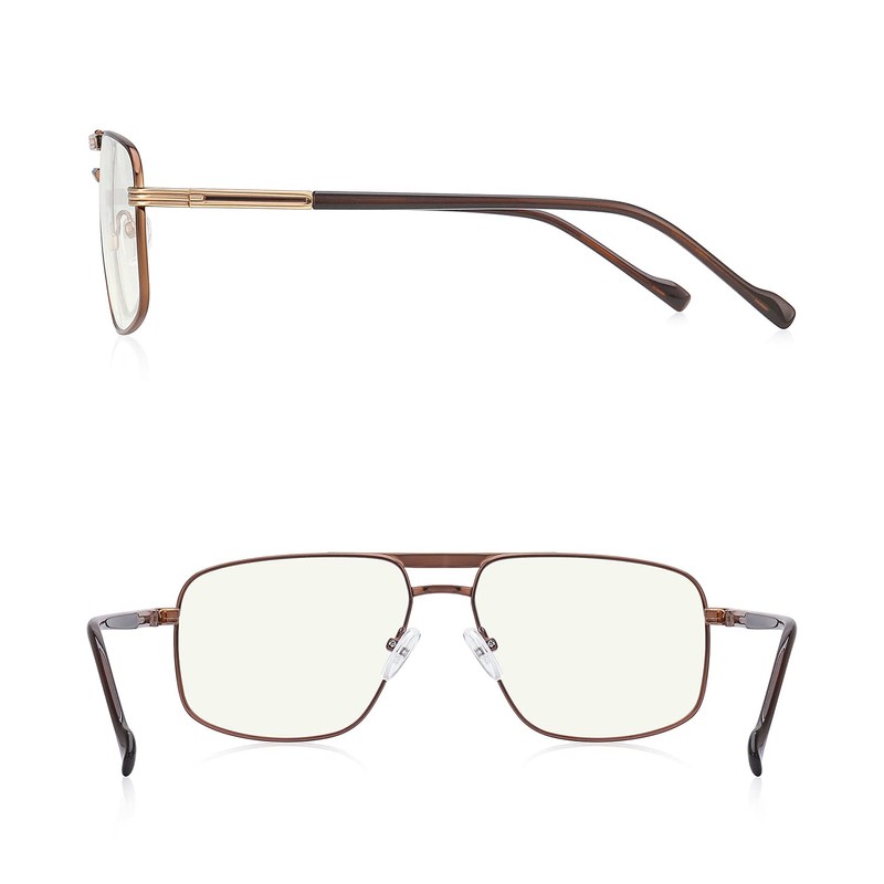 RB.Pilot Reading Glasses for Men Square Double Bridge Blue Light