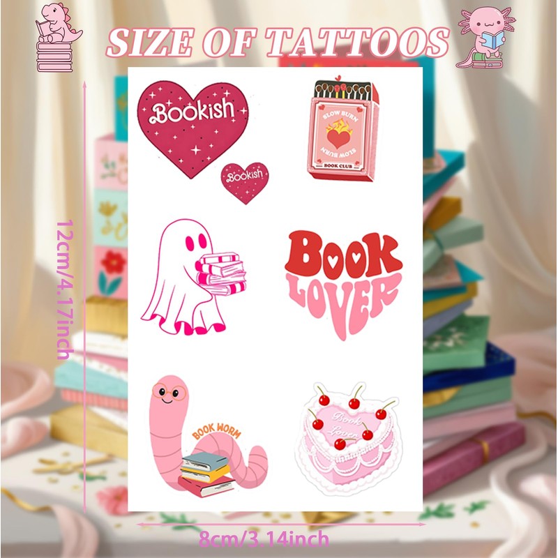 Nerd reading temporary tattoo