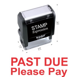 StampExpression -Past Due Please Pay Office Self Inking Rubber Stamp - Red Ink (A-5980)