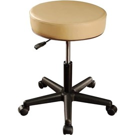 MASTER HEALTH PRODUCT Massage Pneumatic Rolling Stool, Heavy Duty Massage Stool with Wheels, Adjustable Height Round Swivel Stool with Pu Leather for Beauty Salon, Spa