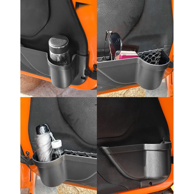CALBEAU Front Door Pockets, 2PCS Jeep Wrangler Door Side Cup