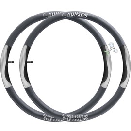 2Pcs 57/64-584 Self-Sealing 27.5 inch Bike Inner Tubes 27.5x2.125 27.5x2.25 27.5x2.35 27.5x2.40 AV32mm Schrader Automatic Repair Puncture Resistant Tube Compatible 27.5x2.125/2.4 Bicycle Inner Tube