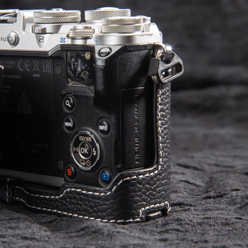 Handmade cowhide bag cover body case for OLYMPUS PEN-F M43,