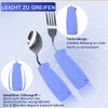 Ehucon Adaptive Weighted Silver Tableware Angle Spoon and Fork Set