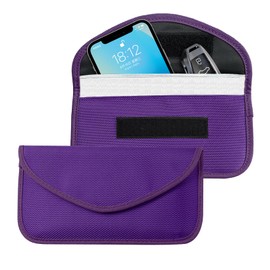 2PCS Faraday Bags for Car Key and Cell Phone, Signal Blocking Bag, Faraday Key Fob Protector, Universal Cell Phone Privacy Card Protection Car Accessories for Anti-Thefting (Purple)