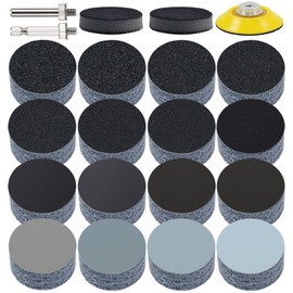 ALPXUXP Sanding Discs 50 mm Velcro Waterproof Sandpaper (with Grit 60 80 120 150 180 240 320 400 600 800 1000 1500 2000 3000 5000 10000 x10) with 5 Sanding Pads Accessories (165 Piece)